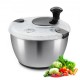 Comprar Limpiador de Ensaladas de Acero Inoxidable de 4,5 L, Lavadora de Frutas y Verduras, Secadora Manual con Tapa para Verduras, Hierbas, Bayas, Frutas, sin BPA, Cuenco para Limpieza de Verduras