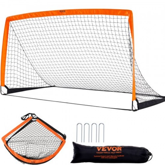 Buy 189 x 99 cm Pop Up Soccer Goal for Kids with Carry Bag, Portable Goal Fiberglass Frame and Dacron Net for Training in Backyard, Garden, Outdoor Park