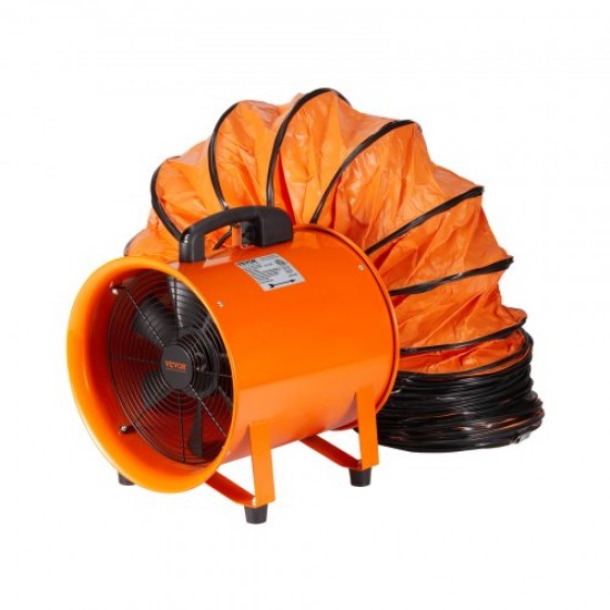 Buy 12" Portable Exhaust Fan, Industrial Ventilation Fan with 16.4ft Duct Hose