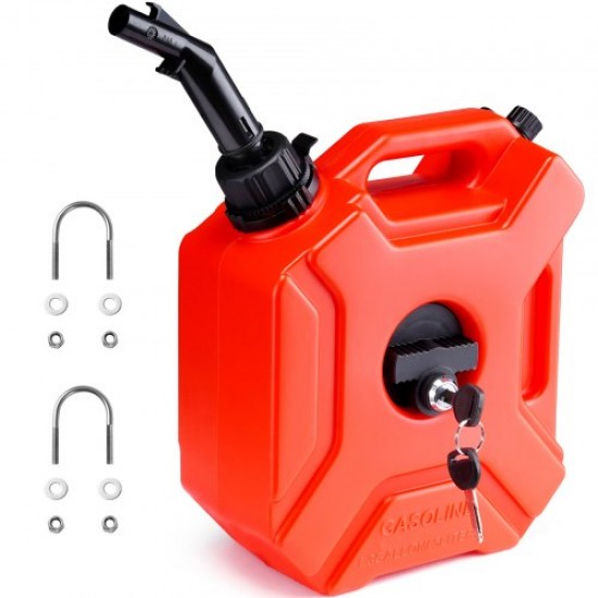 Comprar Bidón de Gasolina de 5 L con Boquilla de Almacenamiento con Cerradura, Tanque de Gasolina con Apagado Automático, Flujo Ajustable para Mayoría de Coches, Motocicletas, SUV, ATV, UTV, Color Rojo