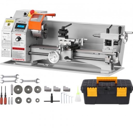 Buy Mini Metal Lathe, 7" x 16", 800W Benchtop Precision Lathe, 150-2500 RPM Continuously Variable Speed, with 3.9" 3-Jaw Tool Box for Processing Precision Parts