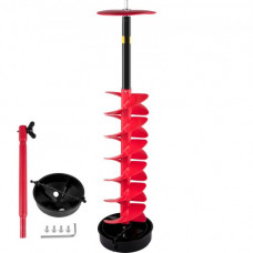 VEVOR Taladro para hielo, broca de nailon para hielo, adaptador de taladro de 6x39 pulgadas, pesca en hielo, rojo