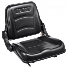 VEVOR Asiento Universal para Carretilla Elevadora Asiento Plegable para Tractor con Respaldo de Ángulo Ajustable Microinterruptor Ranura Extendida Asiento Cómodo 160-340 mm para Excavadora y Cargadora