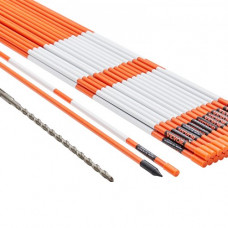 VEVOR Marcadores de Entrada 30 PCS Estacas de Nieve Naranja Fibra de Vidrio 0,78x121,5 cm Instalación de Tira Reflectante de Alta Visibilidad Broca de Acero 30 cm Protectores para Estacionamientos