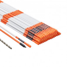 VEVOR Marcadores de Entrada 50 PCS Estacas de Nieve Naranja Fibra de Vidrio 0,78x121,5 cm Instalación de Tira Reflectante de Alta Visibilidad Broca de Acero 30 cm Protectores para Estacionamientos