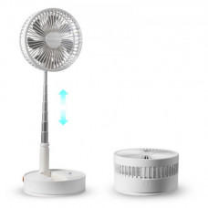 VEVOR Ventilador de Pedestal Portátil Recargable por USB 194mm con Control Remoto Ventilador de Escritorio Silencioso Plegable Retráctil Ajustable 4 Velocidades 7200mAh para Dormitorio, Viaje, Camping