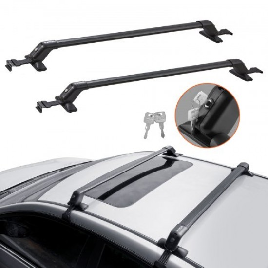 Buy Universal Cross Bars 2 Pieces Lockable Aluminum Car Roof Racks, 70.3kg Load, Roof Racks, Compatible with Open Top Vehicles