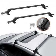 VEVOR Barras Transversales Universales 2 Piezas Portaequipajes de Aluminio con Cerradura para Automóvil, Carga de 70,3 kg, Portaequipajes de Techo, Compatible con Vehículos con Techo Descubierto