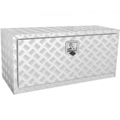 VEVOR Caja de Herramientas para Camión 91,4x43x46 cm Caja de Bastidor Inferior Caja de Almacenamiento de Aleación de Aluminio Montaje Inferior con Cerradura y Llaves para Remolques, Camionetas