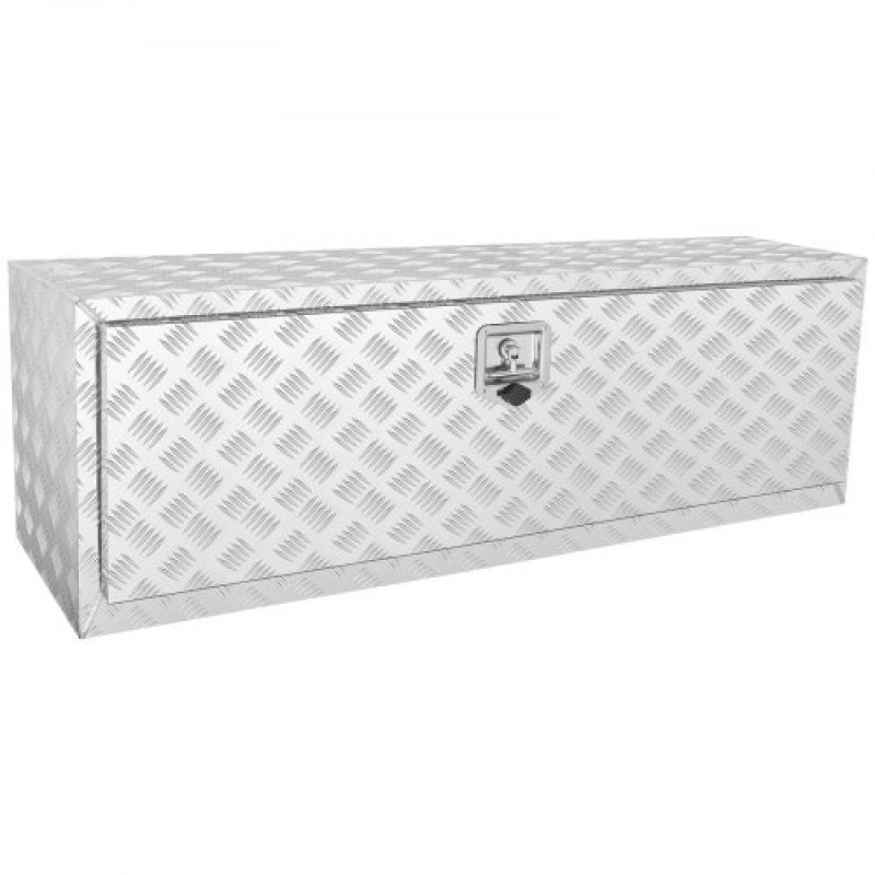 VEVOR Caja de Herramientas para Camión 121,9x43x46 cm Caja de Bastidor Inferior Caja de Almacenamiento de Aleación de Aluminio Montaje Inferior con Cerradura y Llaves para Remolques, Camionetas