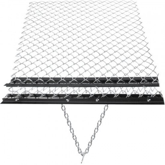 Koop Gazonnivelleringshark 1,2 x 1,5 m Gazonnivelleerder Q235 Stalen ketting sleepeg 2,2 m met baknivelleringshulpstuk voor grindpaden Speeltuinen Terrassen