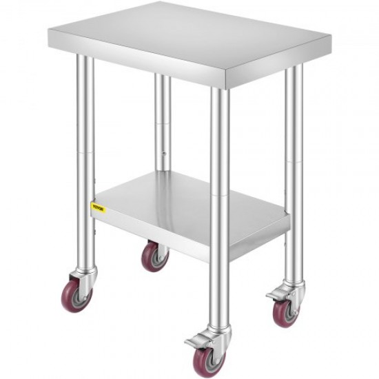 Comprar Mesa de trabalho Mesa de preparação de alimentos em aço inoxidável 61 x 45,7 x 86,4 cm Mesa de cozinha profissional Carga 100 kg Mesa de trabalho