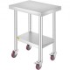 Comprar Mesa de trabalho Mesa de preparação de alimentos em aço inoxidável 61 x 45,7 x 86,4 cm Mesa de cozinha profissional Carga 100 kg Mesa de trabalho