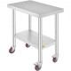 Comprar Mesa de trabalho Mesa de preparação de alimentos Aço inoxidável 76 x 46 x 86 cm Mesa de cozinha profissional Carga 100 kg Mesa de trabalho