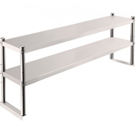 Comprar Estante doble de acero inoxidable de 2 niveles, 12" x 36" para mesa