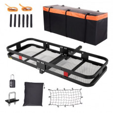VEVOR Portaequipajes con montaje de enganche, 60 x 24 x 6 pulgadas, 500 lb y bolsa de carga para receptor de 2 pulgadas