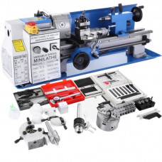 Mini Torno de Metal 220V 550W Cono de Contrapunto MT2 Mini Torno de Precisión Distancia entre Centros 350mm 50-2500RPM Máquina de Torno para Fabricación de Buje, Husillo, Prototipo, Modelo