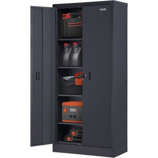 Comprar Gabinete de almacenamiento de metal con 4 estantes ajustables y 200 libras con cerradura por estante