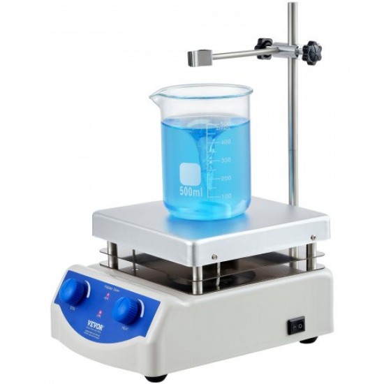 Comprar Agitador magnético calefactor 0-2000 rpm 3000 ml, mezclador magnético con placa caliente Máx. 380 °C, agitador de laboratorio con soporte y barra para experimentos de estudio de investigación