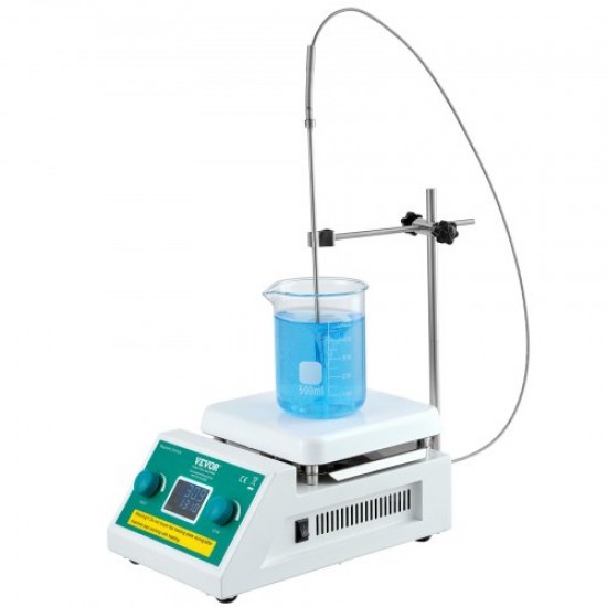 Comprar Agitador magnético calefactor 0-2000 rpm 2000 ml mezclador magnético con placa caliente Máx. 300°C, agitador de laboratorio con soporte de pantalla LED y barra para experimentos de investigación