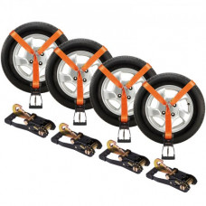 VEVOR Kit de correas de amarre con trinquete, correas para neumáticos de 2