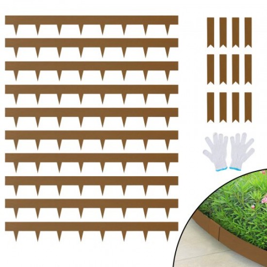 Comprar Borde de Jardín de Acero, Paquete de 10 Bordes de Metal para Paisaje de Césped 100,6x5,1 cm Altura de la Punta de Instalación Simple 6,4 cm Tiras Plegables Resistentes para Patio, Jardín, Césped