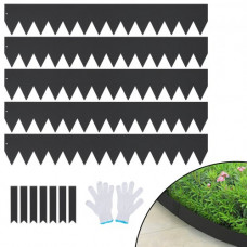 VEVOR Borde de jardín de acero, juego de 6 bordes de metal para césped, 40 x 6 pulgadas, instalación sencilla con 8 clips de fijación, tiras plegables resistentes para patio, jardín, césped