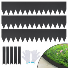 VEVOR Borde de acero para paisaje, paquete de 3 bordes de acero para jardín, tiras de 40 pulgadas de ancho x 8 pulgadas de alto, borde martillado con 5 clips, borde de paisaje de metal plegable para p