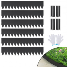 VEVOR Borde de acero para paisaje, paquete de 6 bordes de acero para jardín, tiras de 40 pulgadas de ancho x 8 pulgadas de alto, borde de borde martillado con 8 clips, borde de paisaje de metal plegab