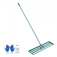 ​VEVOR Rastrillo Nivelador de Césped de 1219x254 mm, Mango de Acero, Placa Base de 1981 mm, Rastrillo Nivelador de Suelo Resistente de Aleación de Aluminio para Césped, Golf, Patio, Campos de Jardín