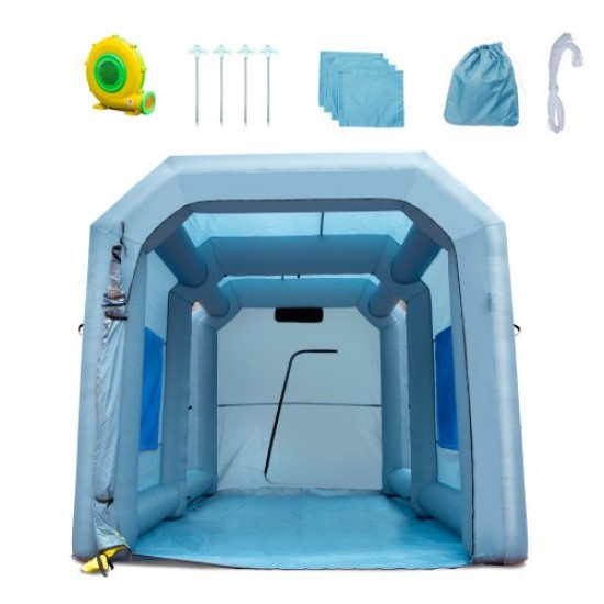 Cabina de Pintura Inflable 4 x 2,95 x 2,75 m Carpa Hinchable de Pintura de Coches en Oxford 210D con Sistema de Filtración Sopladores 900 W Estación de Trabajo de Pintura Taller de Garaje