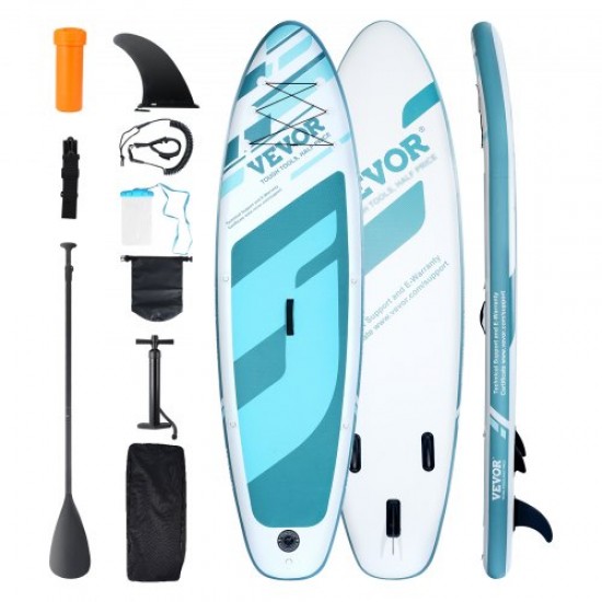 VEVOR Tabla de Paddle Surf Inflable, 3352,8 x 838,2 x 152,4 mm Tabla de Paddle SUP de PVC con Accesorios para Tabla, Bolsa para teléfono, Bomba, Remo, Kit de reparación, Mochila, Juego de Remo Azul