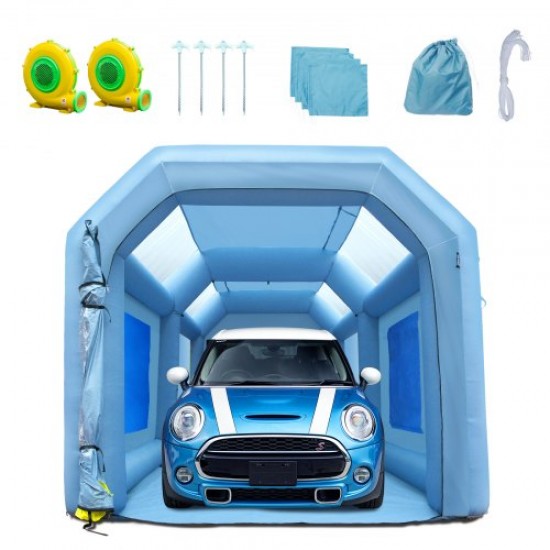 Comprar Cabina de Pintura Inflable 6 x 3  x 2,5 m Carpa Hinchable de Pintura de Coches en Oxford 210D con Sistema de Filtración 2 Sopladores 480W + 750W Estación de Trabajo de Pintura Taller de Garaje