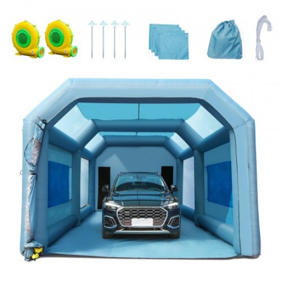 Buy Inflatable Paint Booth 7 x 4 x 2.75m Inflatable Car Paint Tent in 210D Oxford with Filtration System 2 Blowers 480W + 750W Painting Work Station Garage Workshop