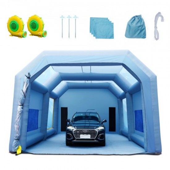 Buy Inflatable Paint Booth 10 x 6 x 4m Inflatable Car Painting Tent in 210D Oxford with Filtration System 2 Blowers 950W + 1100W Painting Work Station Garage Workshop