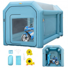 VEVOR Cabina de Pintura Inflable 4x2,5x2,5 m Carpa Hinchable Tela Oxford 210D PVC Soplador de Inflado 680W Ventilador 330W Cabina de Garaje Inflable Portátil Azul Carpa para Automóvil Camping Feria