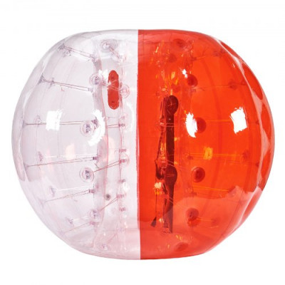 VEVOR Bola de Choque Inflable Bola de Choque de Parachoques 1,5 m x 1,2 m Bola de Colisión Humana Bola de Rebote de Burbuja de Cuerpo de PVC Transparente + Bola de Parachoques Inflable Roja