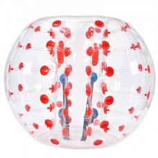 VEVOR Bola de Choque Inflable Bola de Choque de Parachoques 1,5 m x 1,2 m Bola de Colisión Humana Bola de Rebote de Burbuja de Cuerpo de PVC Transparente + Bola de Parachoques Inflable de Puntos Rojos