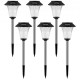 Buy Solar Garden Lights Waterproof IP44 Solar Path Lights 6 Pack Polysilicon Solar Panel Solar Street Lights Outdoor Stainless Steel Black for Pathway Lawn Step Walkway