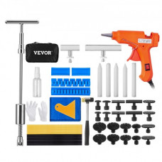 Kit de reparación de abolladuras sin pintura con martillo desodorante 2 en 1 con ranuras de acero inoxidable y líneas de extracción y corte VEVOR, 52 unidades