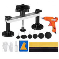 VEVOR 25 PCS Kit de Reparación de Abolladuras sin Pintura con Extractor de Puente y Lengüetas de Extractor Kit de Extractor de Abolladuras de Auto con Pistola de Pegamento Caliente Barras de Pegamento