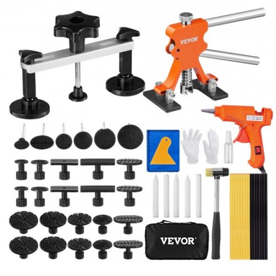 Comprar 56 PCS Kit de Reparación de Abolladuras sin Pintura con Elevador Dorado, Extractor de Puente, Extractor de Abolladuras con Lengüetas de Extracción, Pistola de Pegamento Caliente para Abolladuras