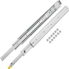 Guías para Cajones 121,9 cm, Rieles para Cajones 227 kg, Carriles para Cajones Correderas para Cajones Guías Laterales para Cajones con Rodamiento de Bolas Guías Telescópicas para Cajones Plata