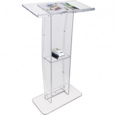 VEVOR Atril acrílico para conferencias, podio, 120 cm, con estante, salón escolar