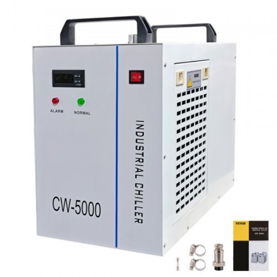 Buy Industrial Water Cooled Chiller, 220V CW-5000 for 80/100W CO2 Laser Tube, 6L Tank, Glass Laser Tube Chiller, Industrial Air Chiller with Precise Thermostat