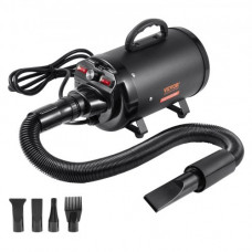 VEVOR Secador de Pelo para Perros 2000 W Secador para Perros Velocidad Ajustable Temperatura Secador de Pelo Aseo con 4 Boquillas Diferentes Manguera Extensible Aprox. 71-239 cm para Mascotas, Negro