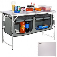 Mueble de Cocina para Camping 120x47x70 cm Armario de Camping Plegable Portátil Estructura cocina para acampar con Barbacoa Pícnic