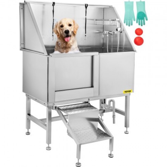 Bañera De Belleza Para Perro Mascota Profesional Acero Inoxidable Con Grifo 50