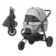 Buy Dog Stroller 3 PU Swivel Wheels with Brake Pet Stroller Load 34kg Cat Stroller Cup Holder Storage Basket Cushion for Small/Medium Dogs, Grey