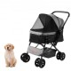 Buy Dog Stroller 4 Swivel Wheels 1 Brake Pet Stroller Load Capacity 20kg Cat Stroller Reversible Handle Storage Basket Zipper for Dogs, Black Grey